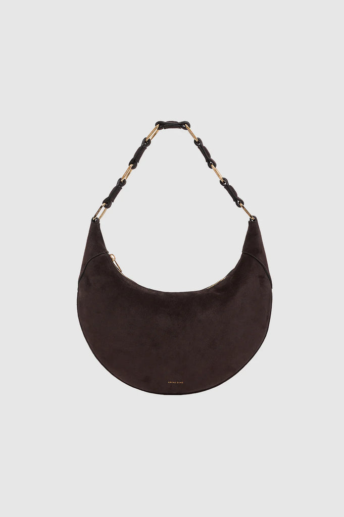 Kate Hobo Bag in Dark Brown Suede