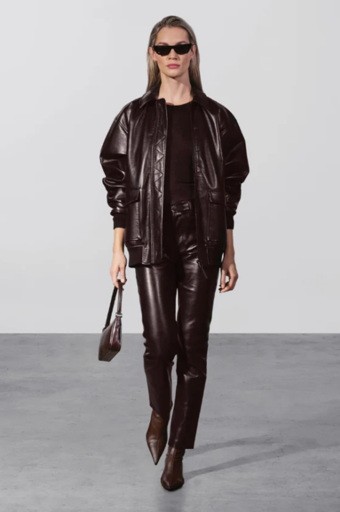 Kelanie Jacket in Deep Brown Recycled Leather