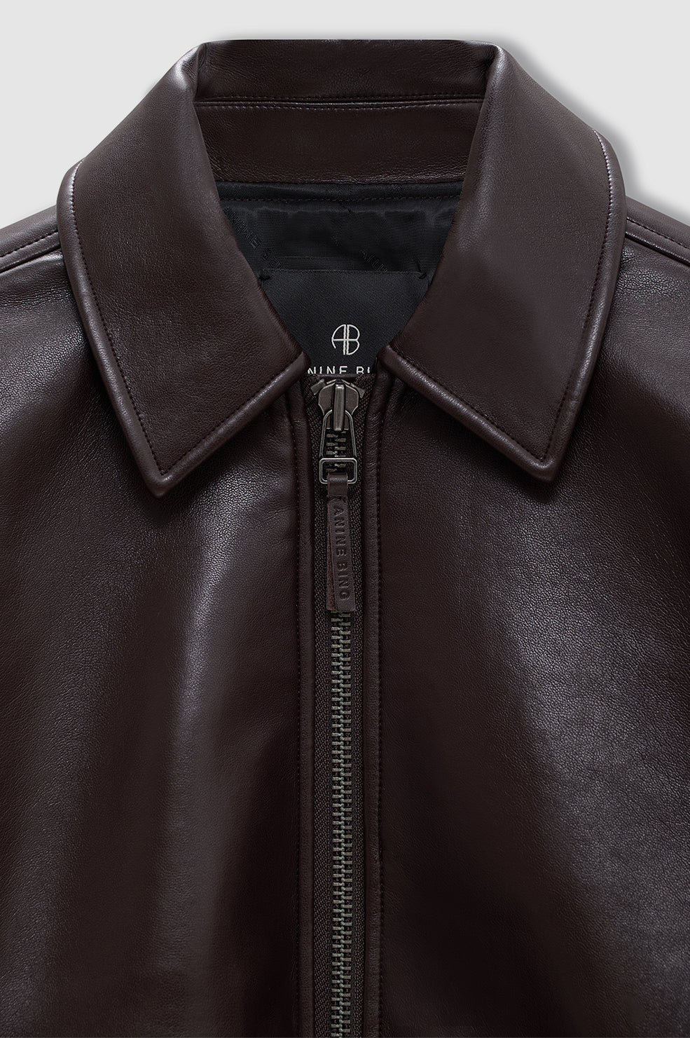 Anine Bing Kelanie Jacket in Deep Brown Recycled Leather