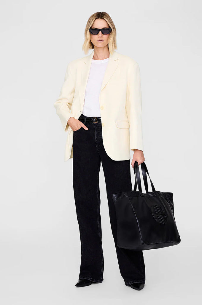 Large Rio Tote in Black Recycled Leather