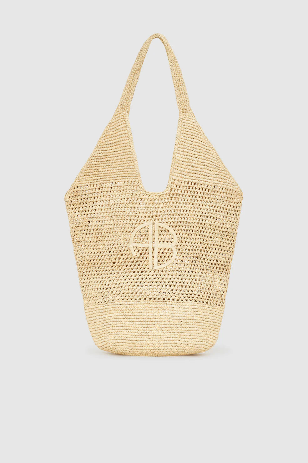 Leah Logo Hobo Raphia in Natural
