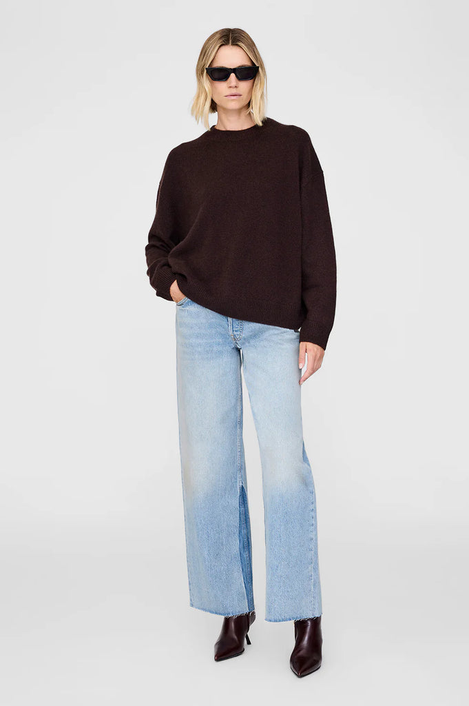 Lee Crew Sweater in Deep Brown