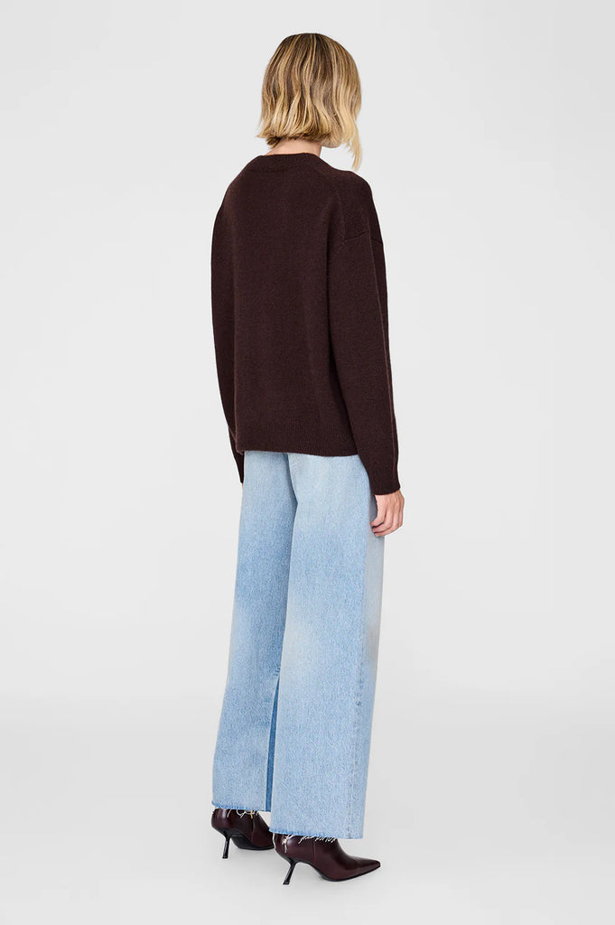 Lee Crew Sweater in Deep Brown