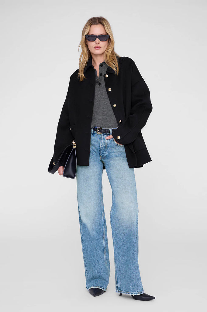 Lee Polo Sweater in Medium Heather Grey