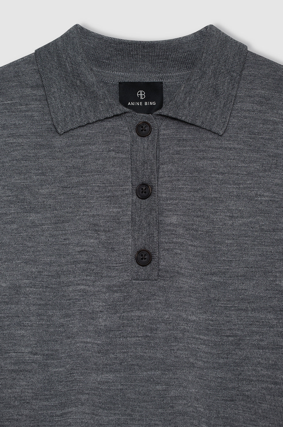 Lee Polo Sweater in Medium Heather Grey