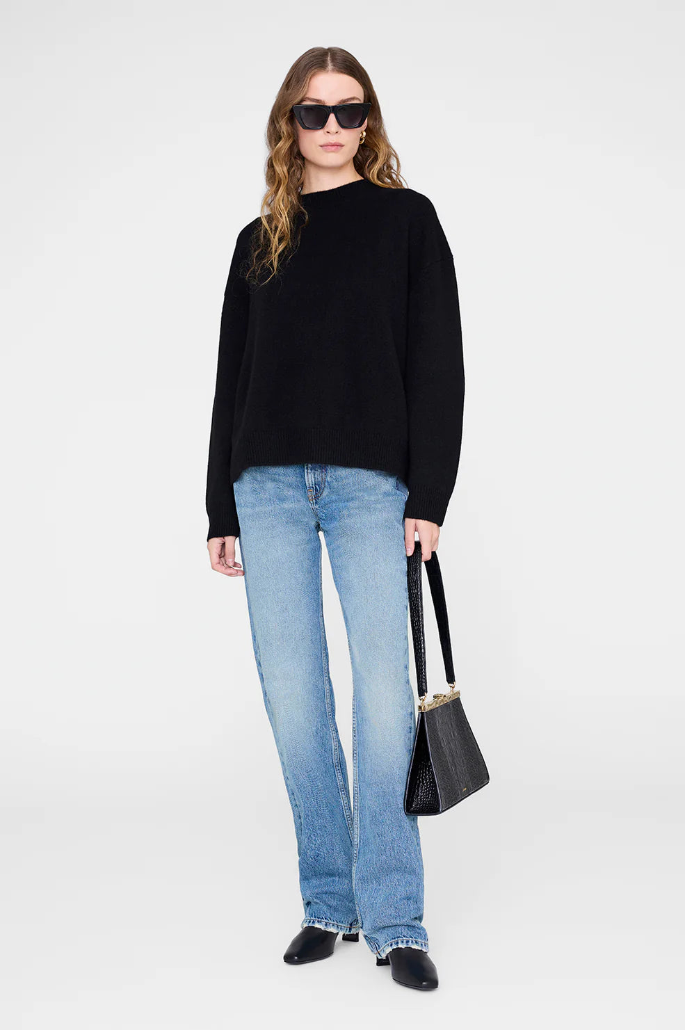 Lee Crew Sweater in Black