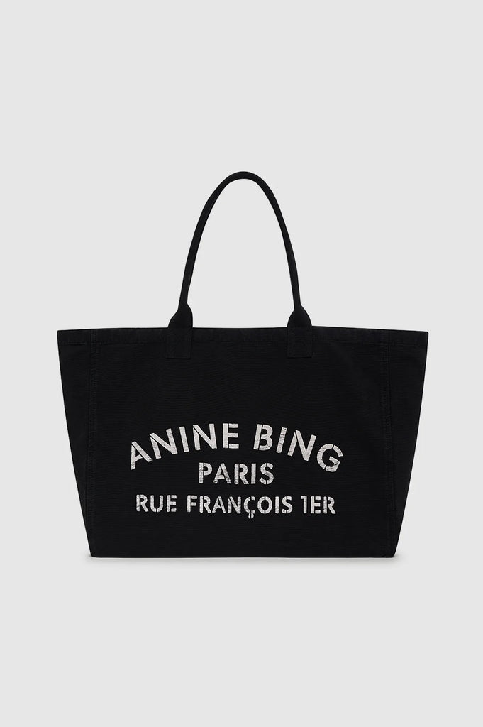 Leo Canvas Tote in Black