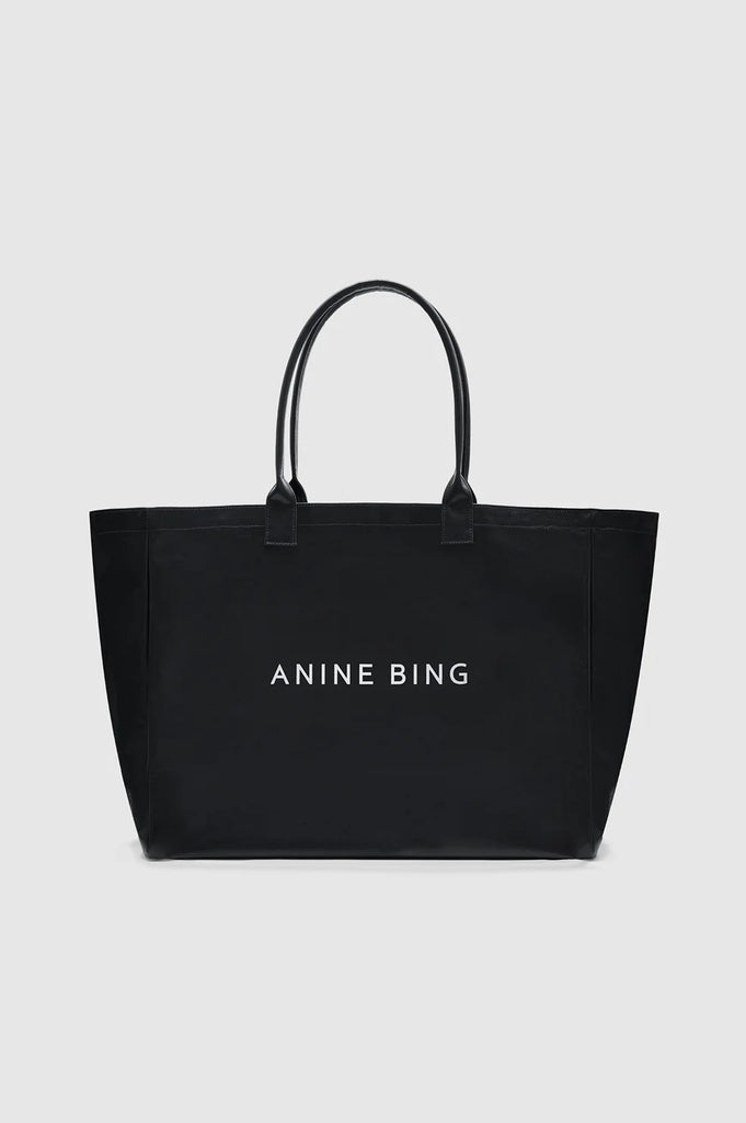 Leo Coated Canvas Tote in Black