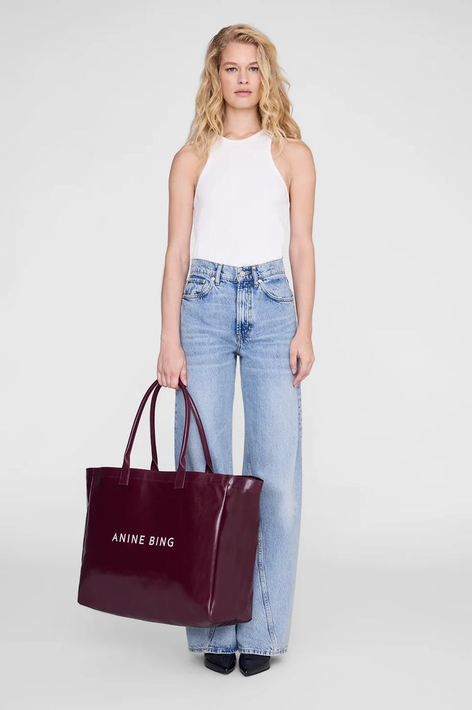 Leo Coated Canvas Tote in Fig