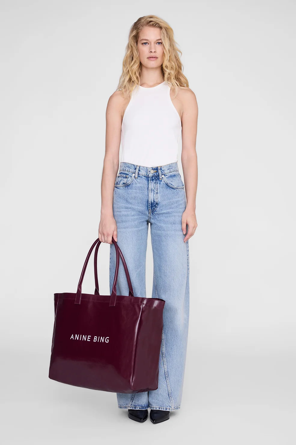Leo Coated Canvas Tote in Fig