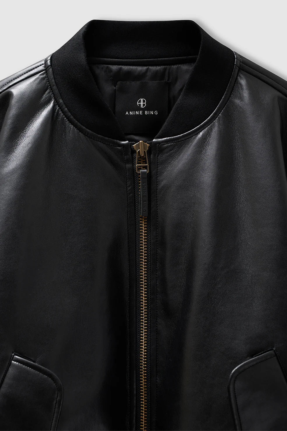 Leon Bomber in Black Recycled Leather