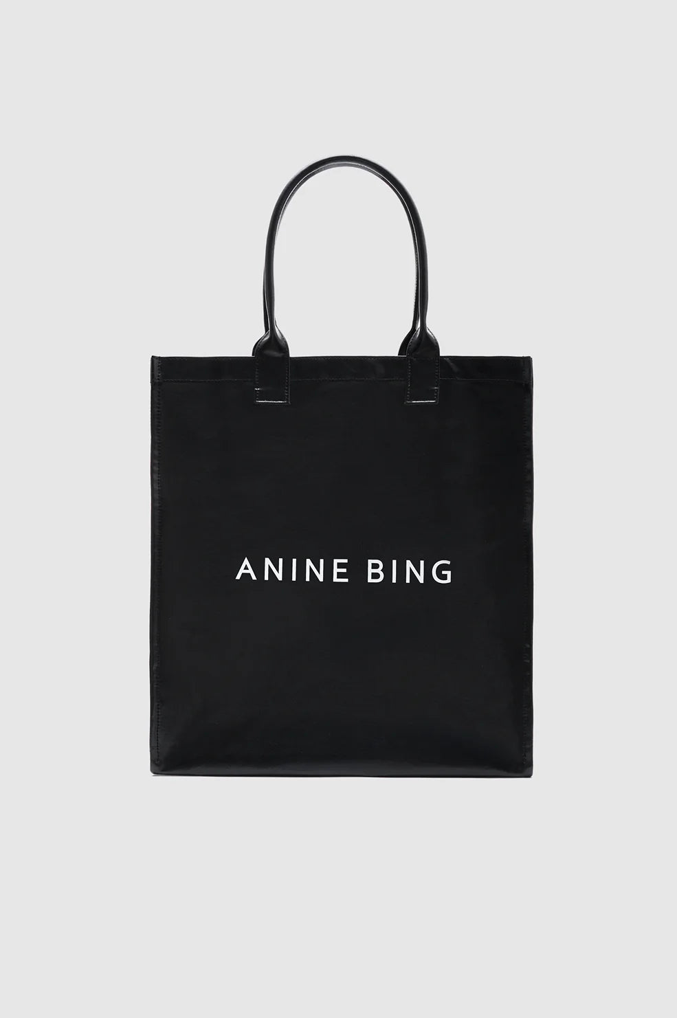 Leonie Coated Canvas Tote in Black