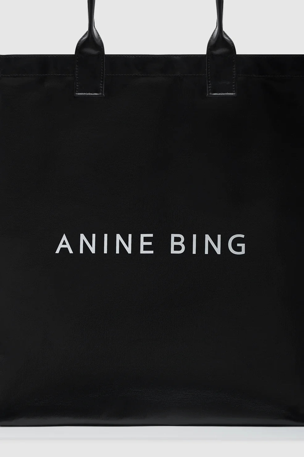 Leonie Coated Canvas Tote in Black