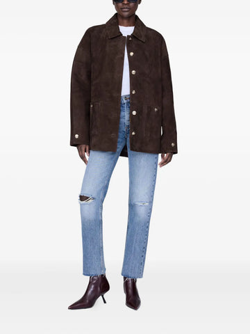 Luca Suede Jacket in Deep Brown