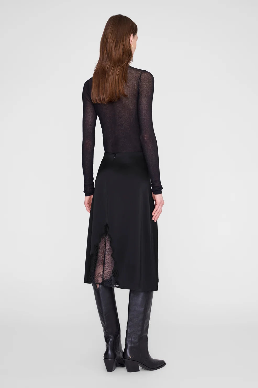 Malou Skirt in Black and Black Lace