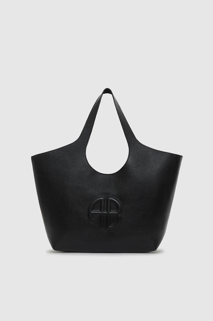 Medium Lili Tote in Black Pebbled