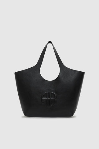 Medium Lili Tote in Black Pebbled