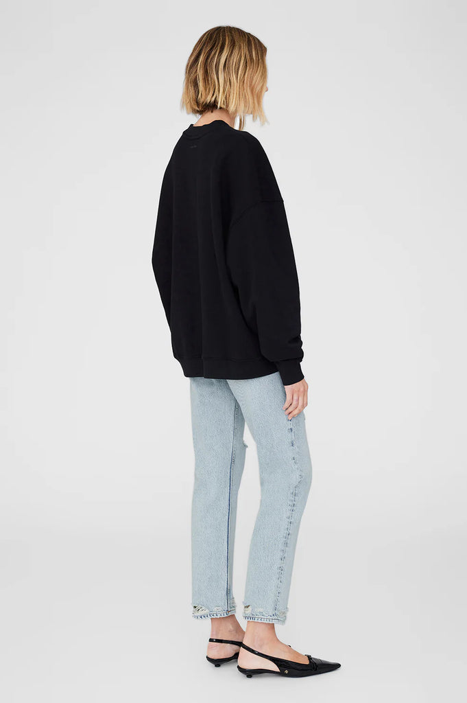 Miles Oversized Sweatshirt Letterman in Black
