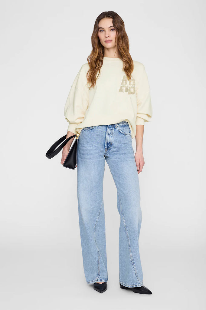 Miles Sweatshirt Letterman in Cream