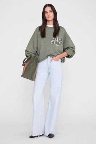 Miles Sweatshirt Letterman in Sage