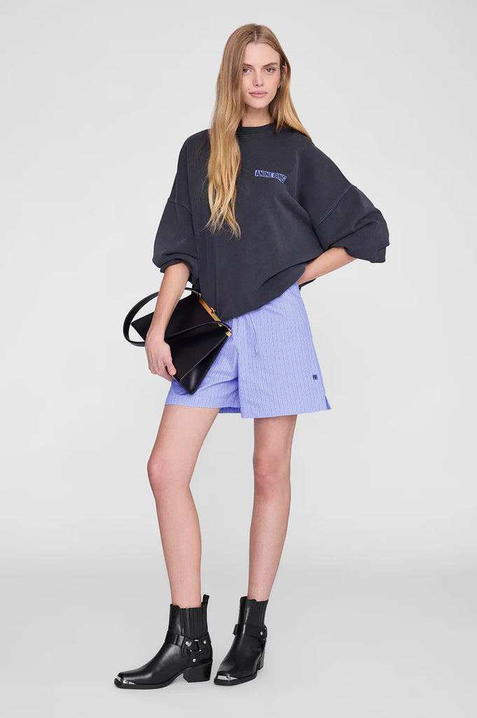 Miles Sweatshirt Palm in Washed Black