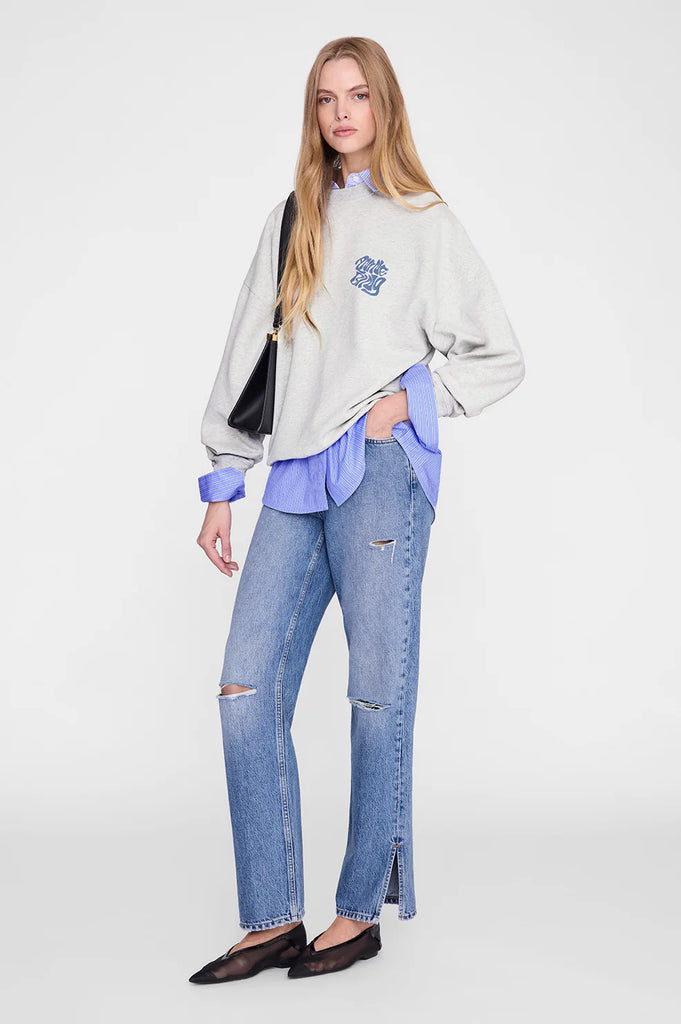 Miles Sweatshirt Waves in Heather Grey