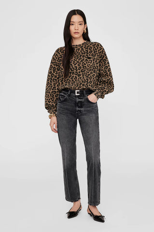 PREORDER | Miles Sweatshirt in Black and Brown Leopard
