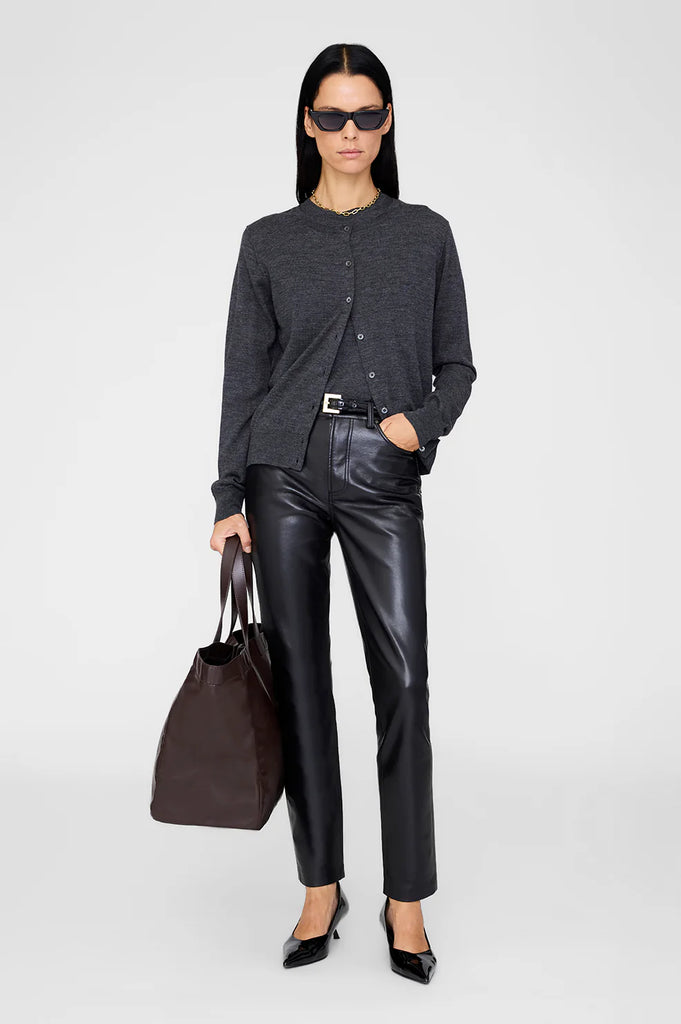 Moni Crop Cardigan in Heather Charcoal