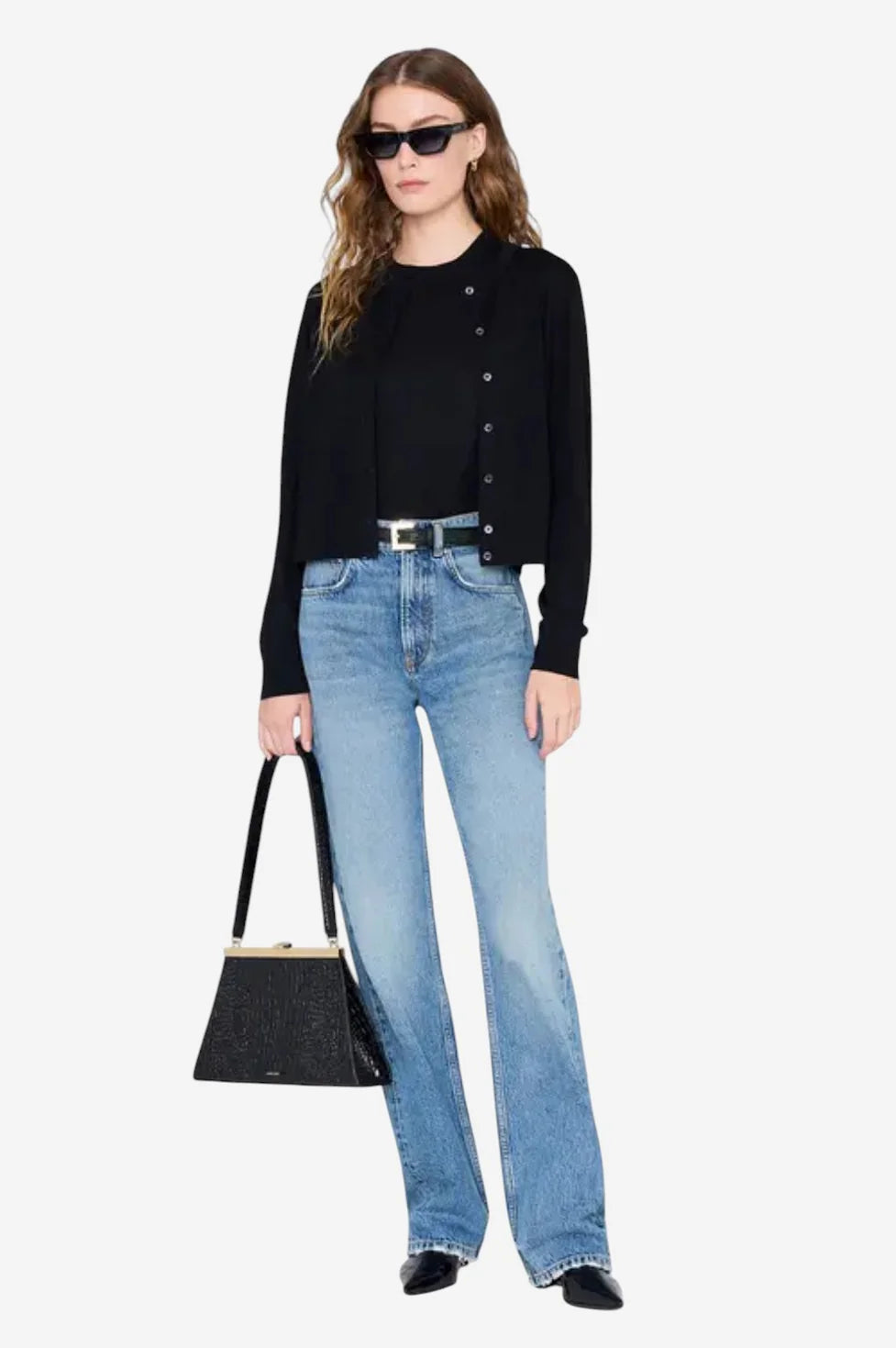 Moni Crop Cardigan in Black