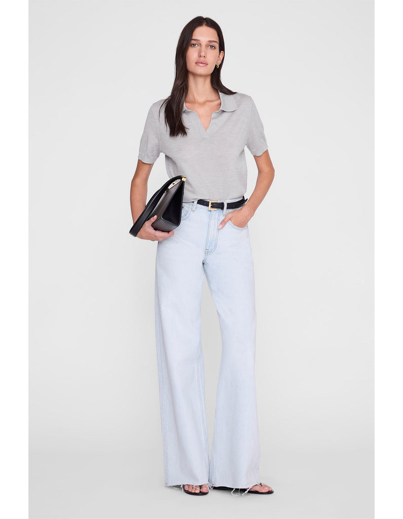 Moni Polo Sweater in Light Heather Grey