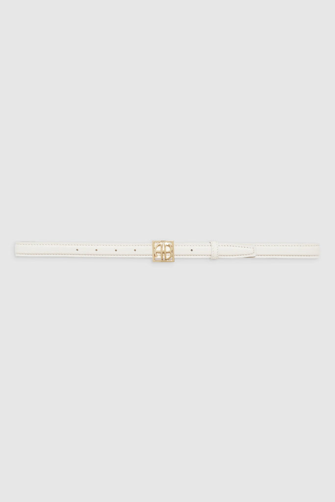 Monogram Belt in Bone and Gold