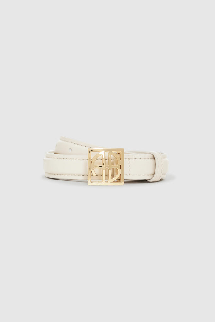 Monogram Belt in Bone and Gold