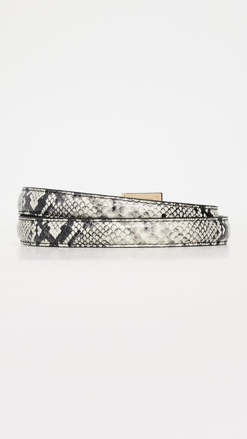 Nicola Belt in Black and White Snake
