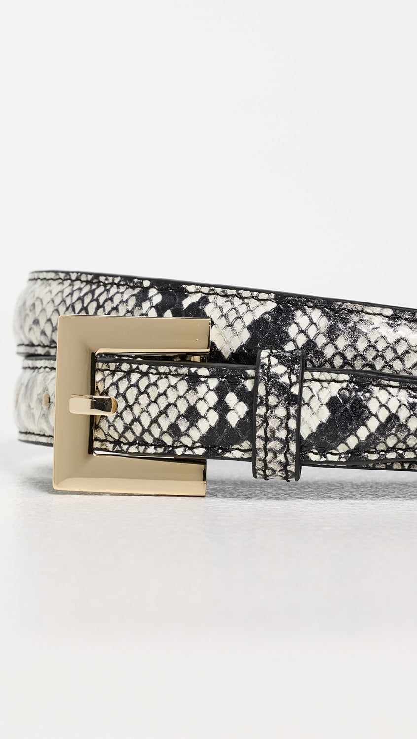 Nicola Belt in Black and White Snake