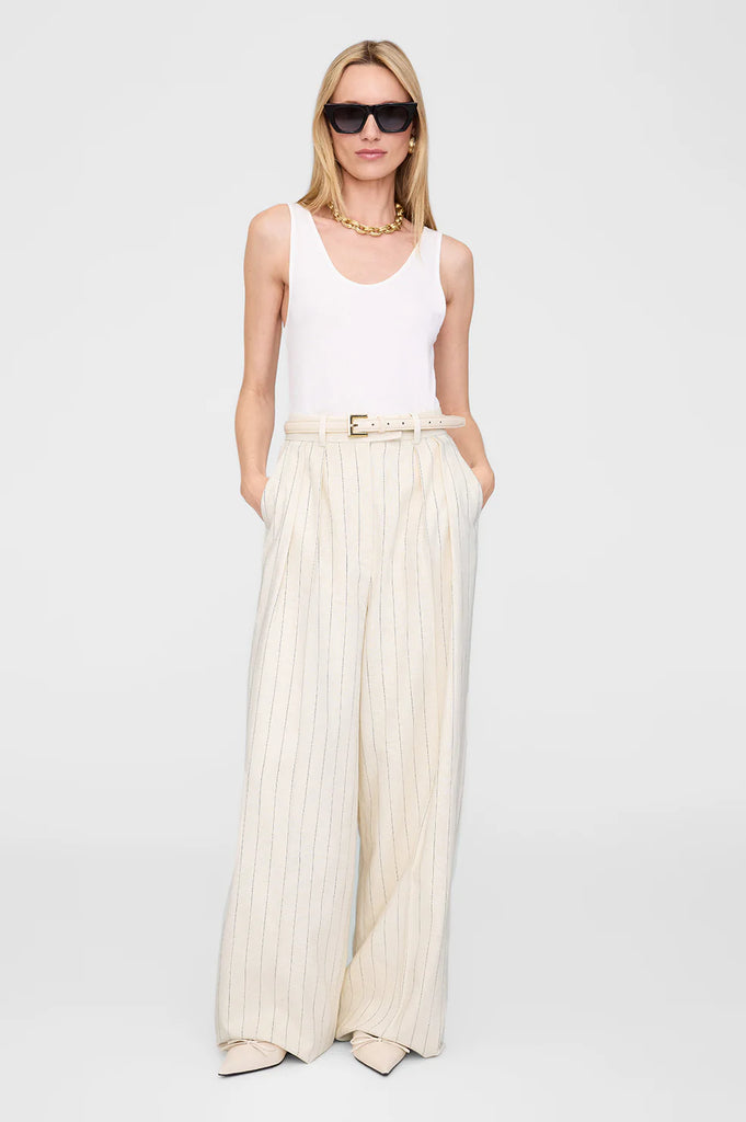 Nicola Belt in Bone Crinkled Patent