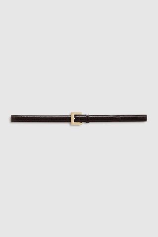 Nicola Belt in Dark Brown Embossed