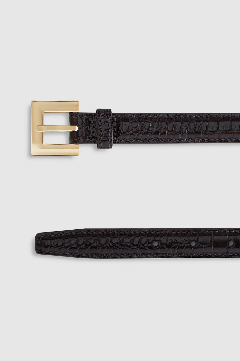 Nicola Belt in Dark Brown Embossed