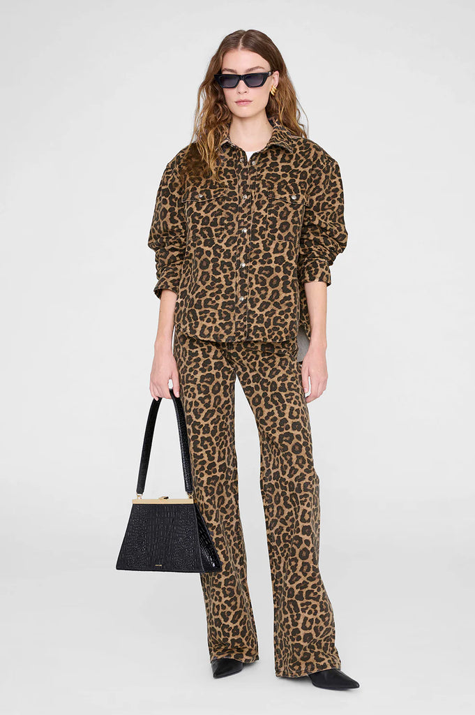 Paxton Shirt in Black and Brown Leopard