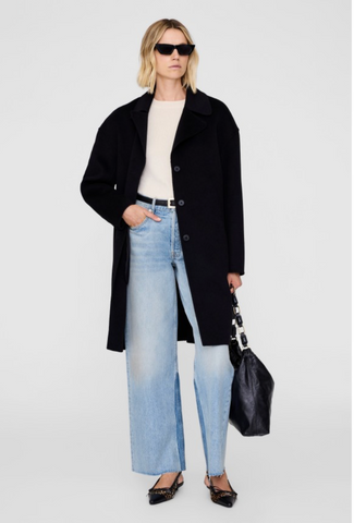 Portia Coat in Black Cashmere Blend