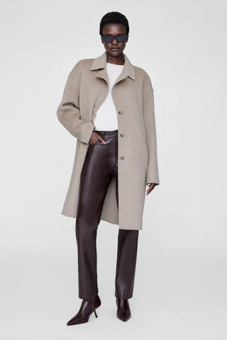 Portia Coat in Oat Melange Cashmere Blend