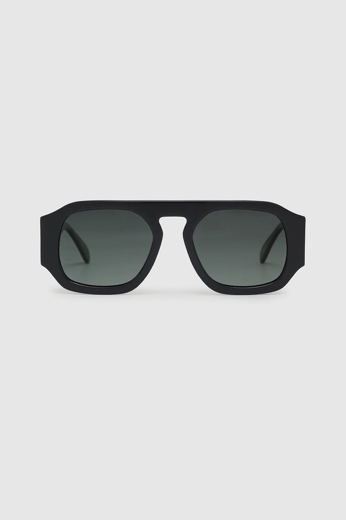 Preston Sunglasses in Black with Green