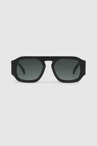 Preston Sunglasses in Black with Green
