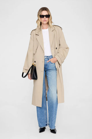 Rickie Maxi Trench in Beige