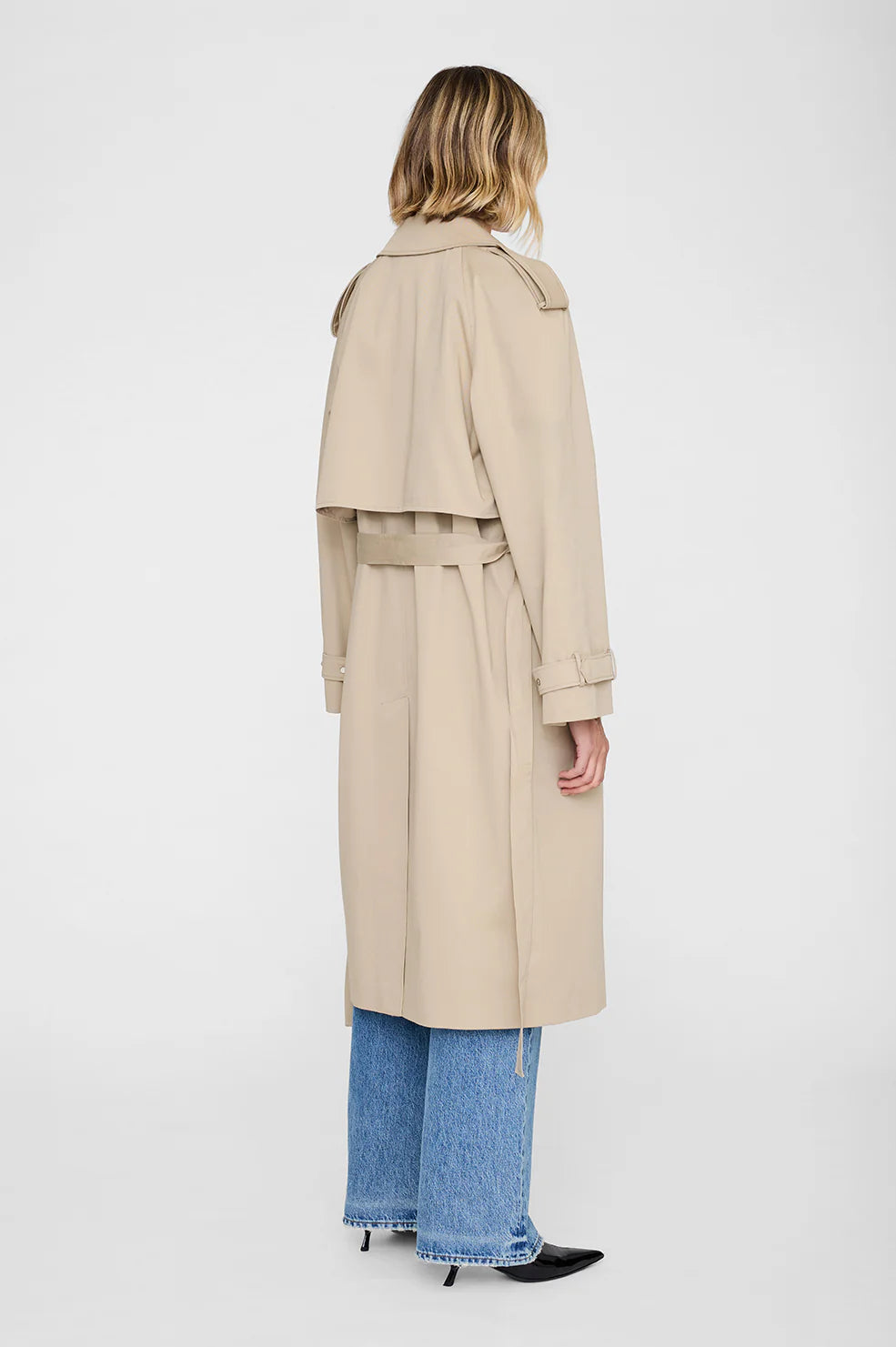 Rickie Maxi Trench in Beige