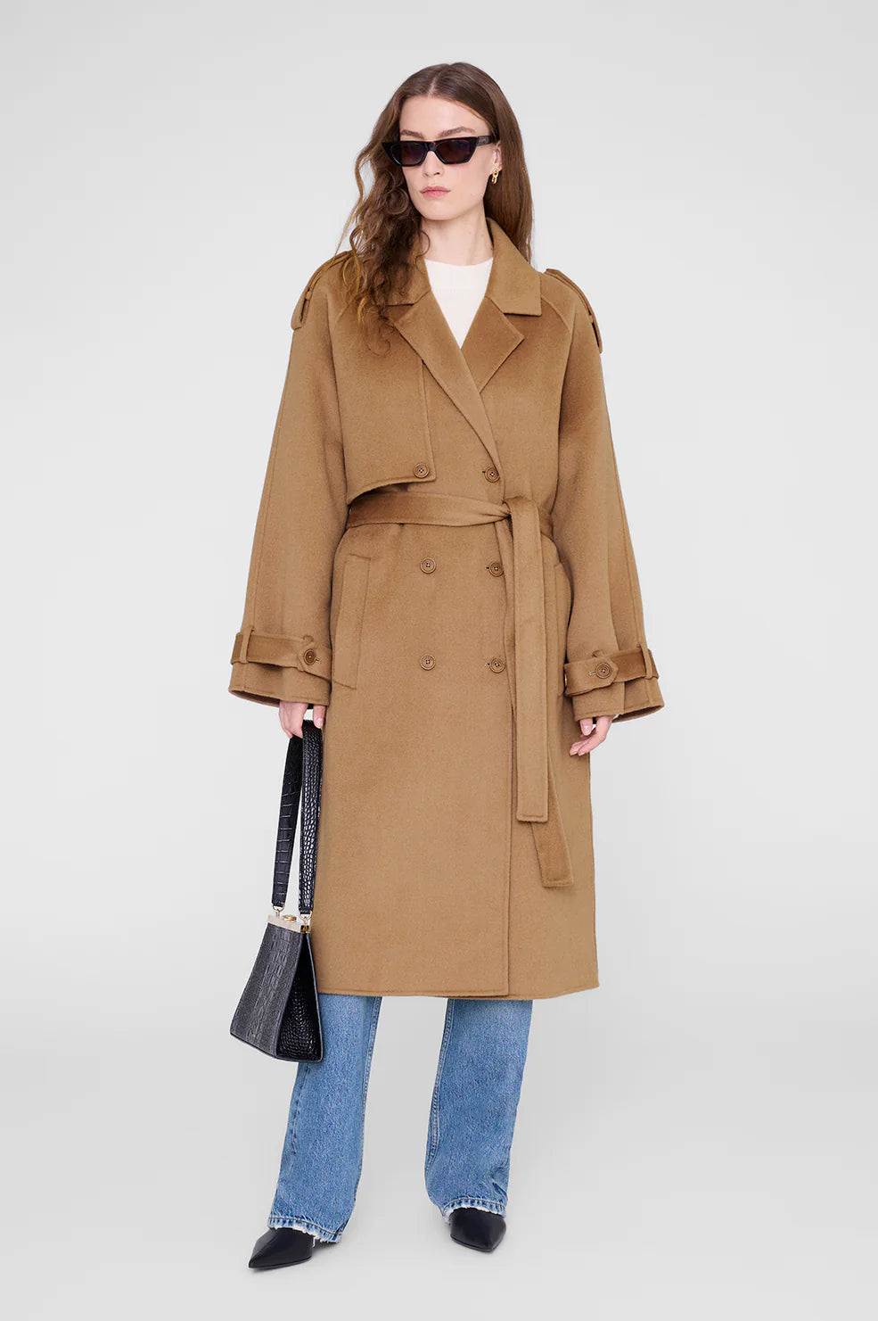 Rickie Maxi Trench in Camel Cashmere Blend