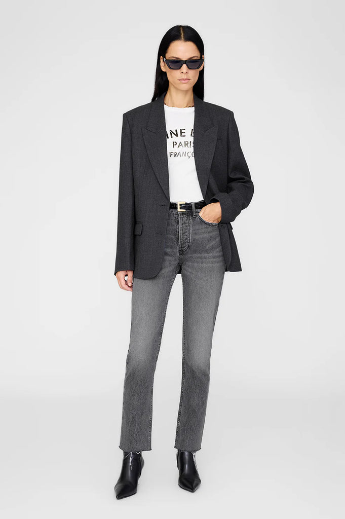 Ross Single-Breasted Blazer in Dark Heather Grey