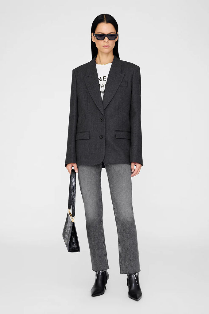 Ross Single-Breasted Blazer in Dark Heather Grey