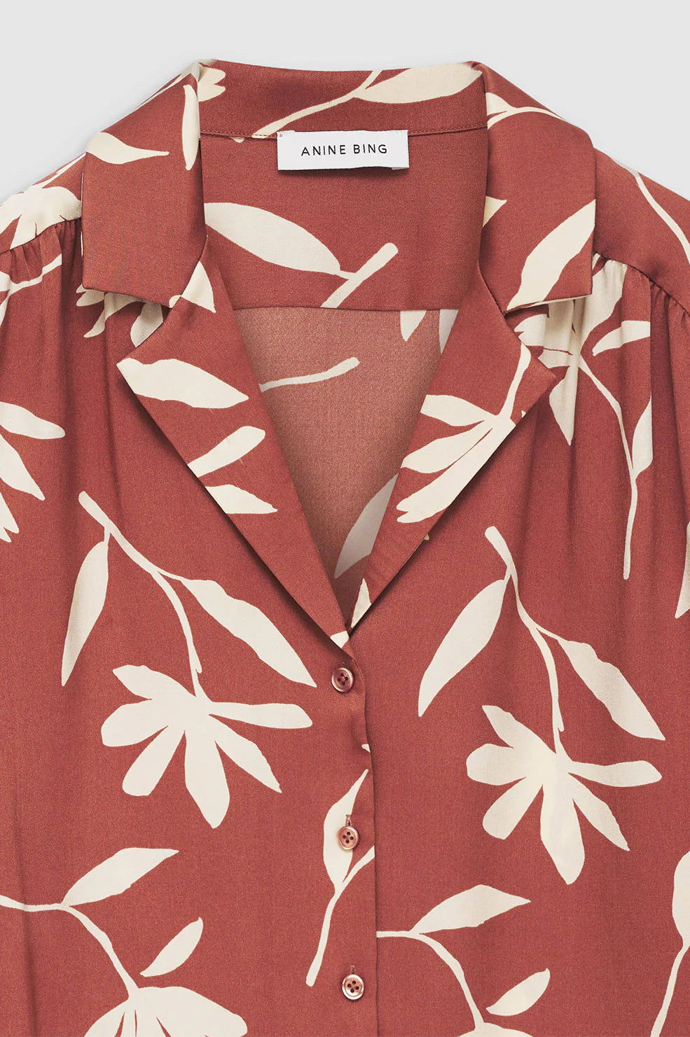 Row Shirt in Terracotta Daisy Print