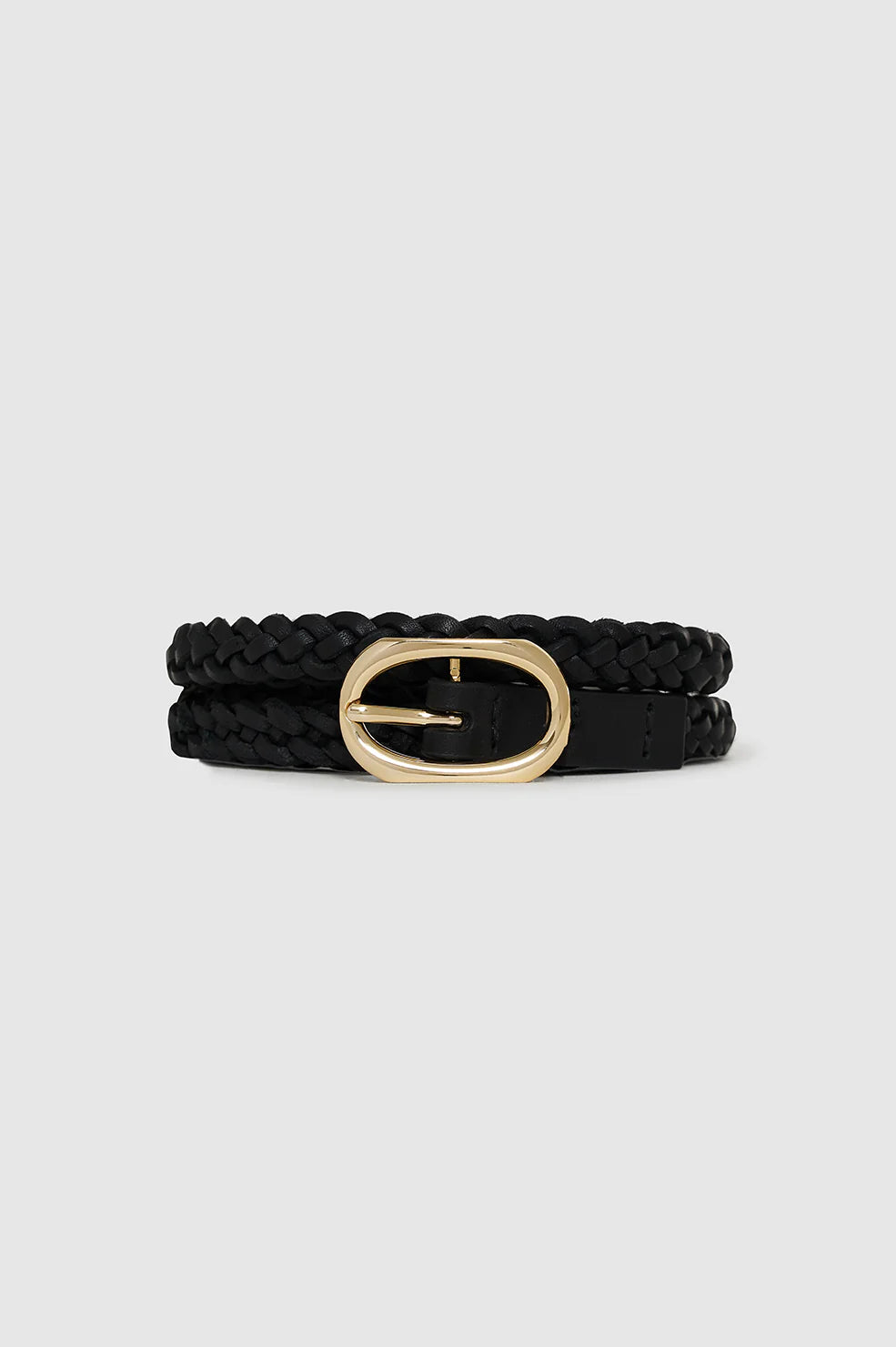 Small Double Signature Link Belt Braided in Black