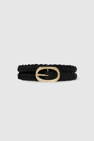 Small Double Signature Link Belt Braided in Black